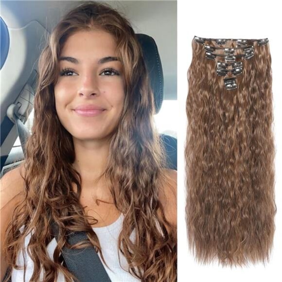 Curly Clip In Hair Extension 7PCS 2M30#